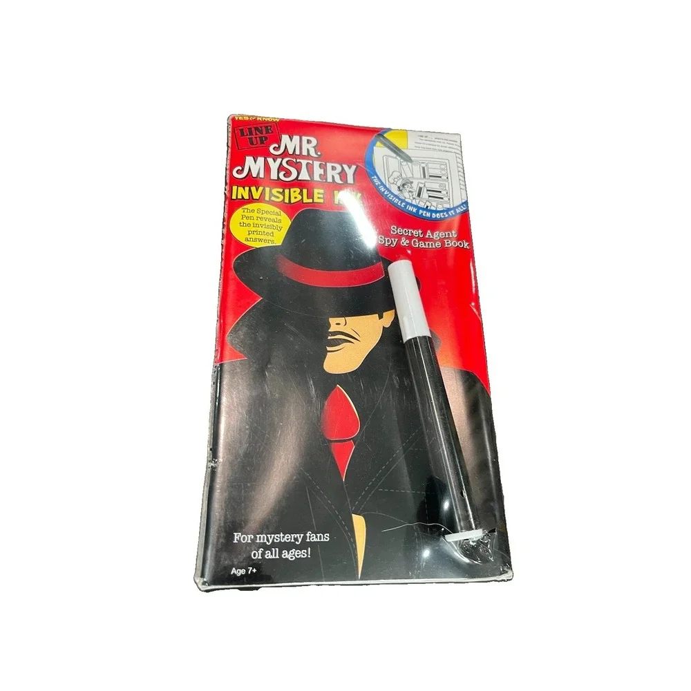 Lot Of 2 Mr. Mystery Invisible Ink Yes & Know Secret Agent Spy & Game Book